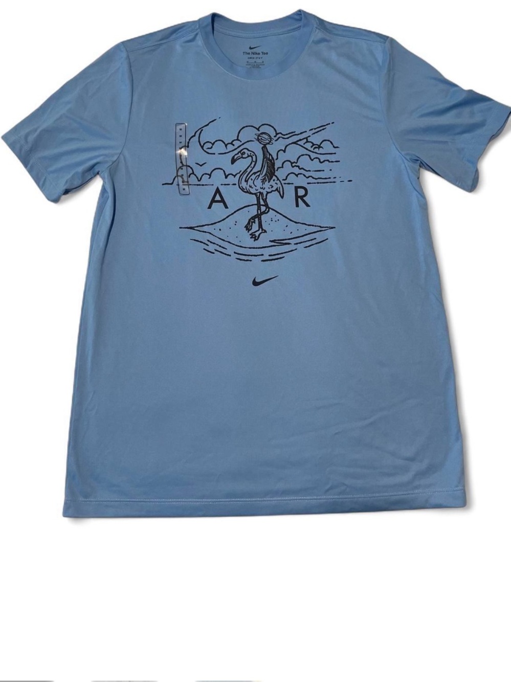 Nike Blue Tee with Black Flamingo AIR Graphic